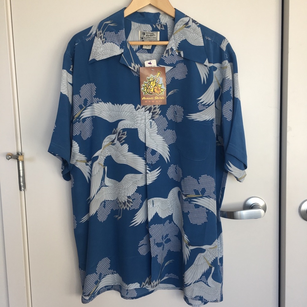 Silk Japanese print men’s shirt